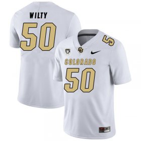 White Jack Wilty #50 Colorado Buffaloes Men Official NCAA Football Jersey -Hot Sale