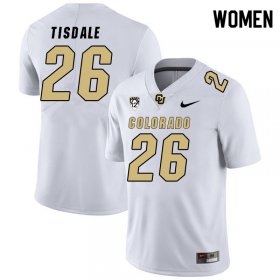 White Vito Tisdale #26 Colorado Buffaloes Women Official NCAA Football Jersey -Hot Sale